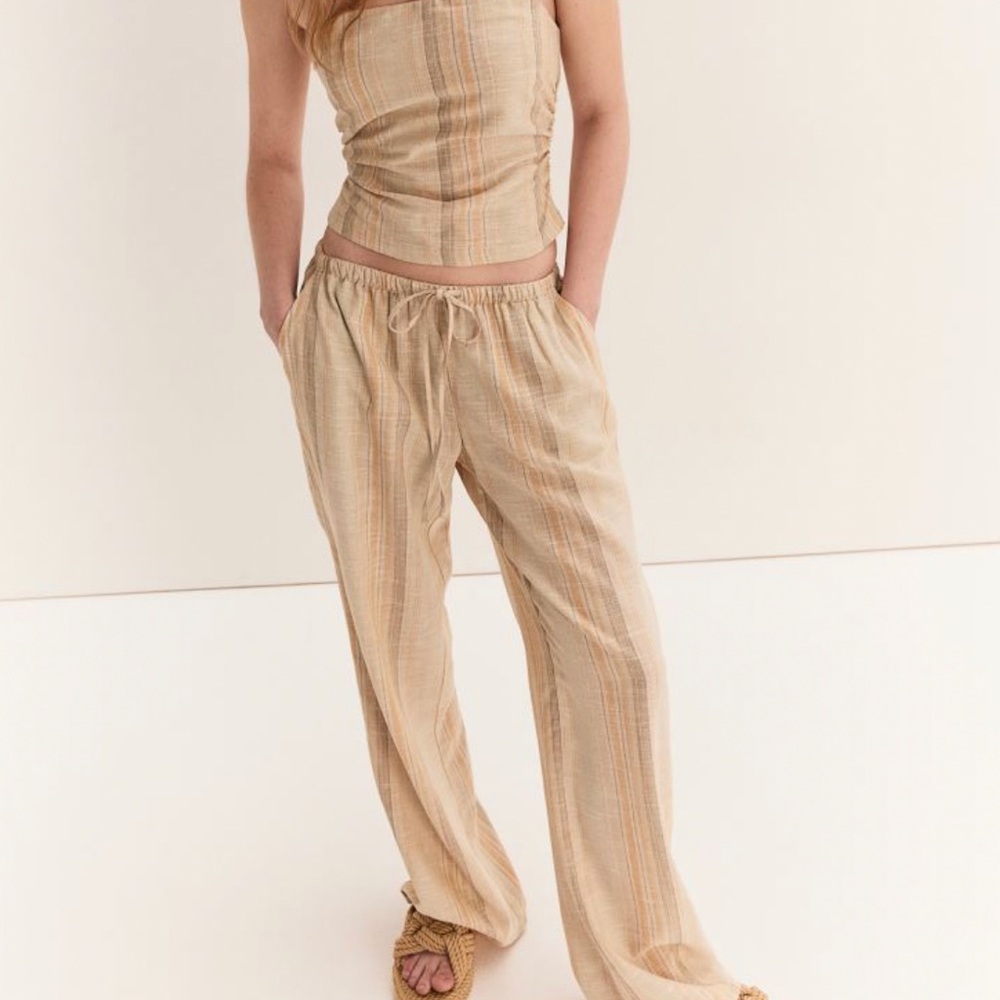 Linen-blend Pull-on Pants